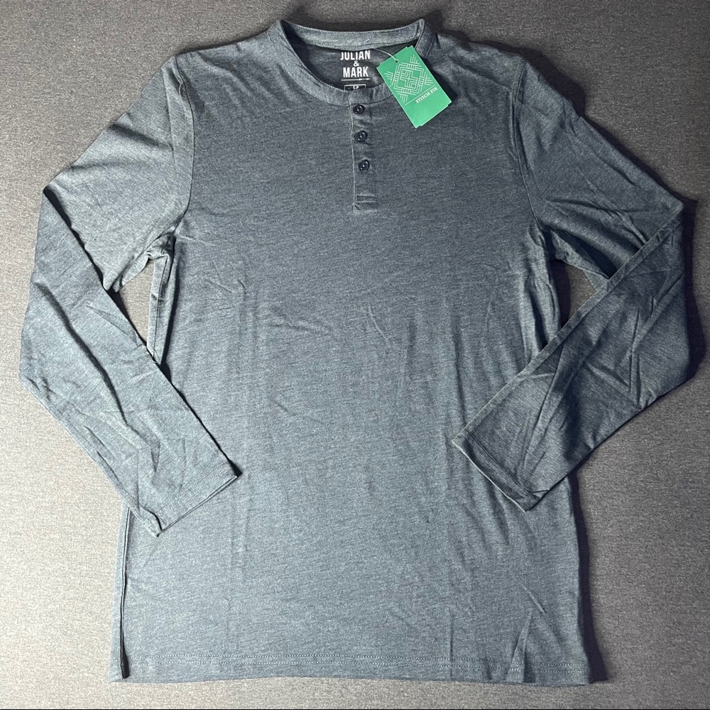 Julian&Mark Everett Lightweight Heathered Henley S